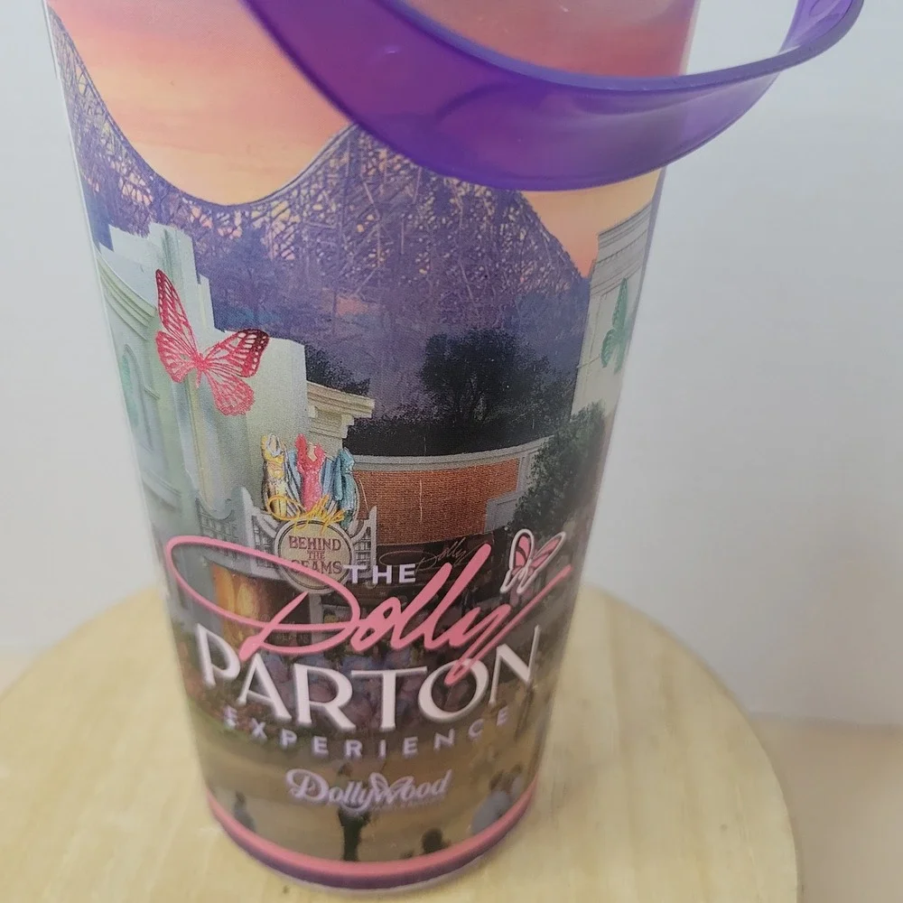 Dollywood The Dolly Parton Experience Souvenir Tumbler Cup with Lid Straw Handle